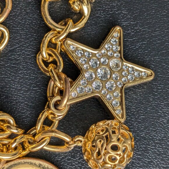 COACH Gold Tone Multi Charm Bracelet, Pouch & Original Box - Picture 10 of 10